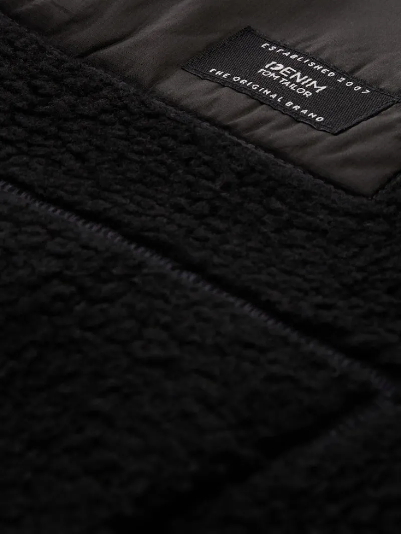 Tom Tailor Denim Jacken*Teddy Jacke mit Stehkragen Black