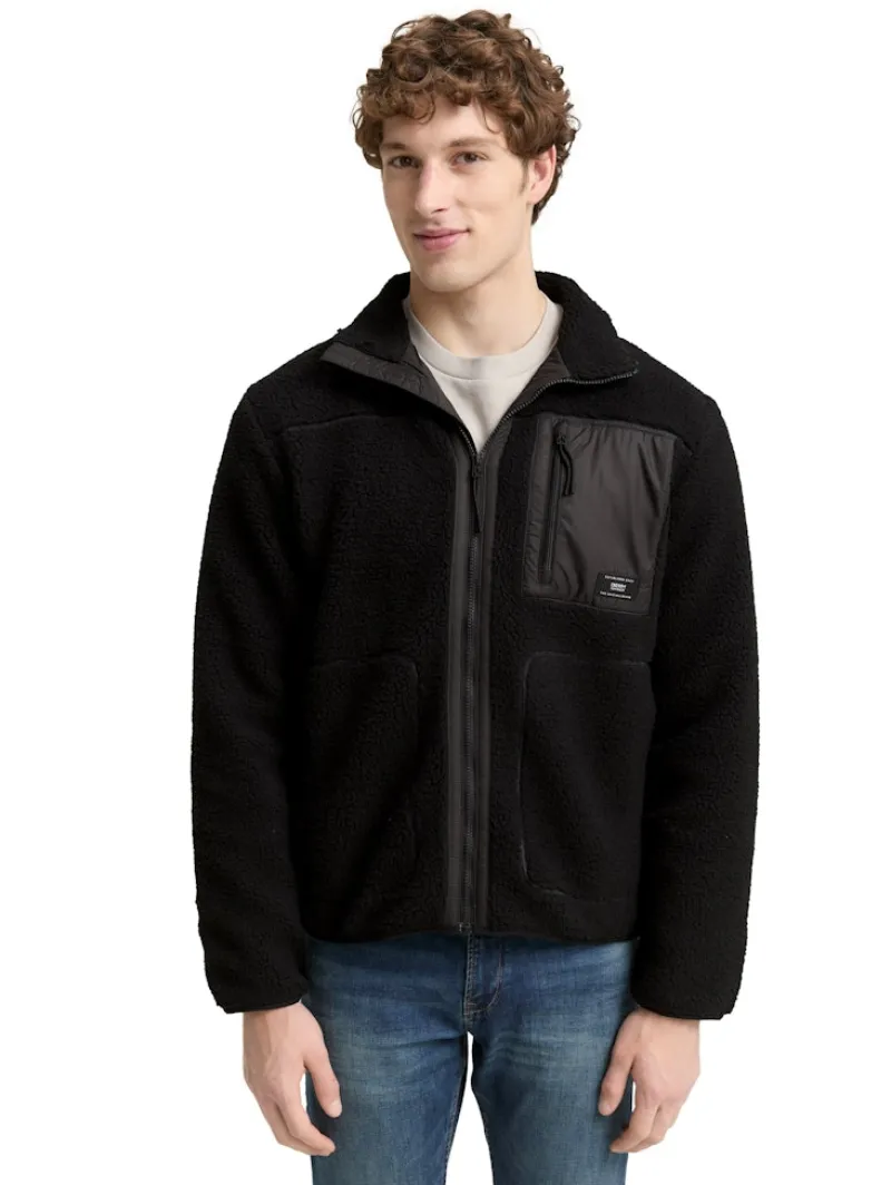 Tom Tailor Denim Jacken*Teddy Jacke mit Stehkragen Black