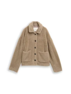 Tom Tailor Jacken*Teddy Jacke mit Taschen soft taupe grey