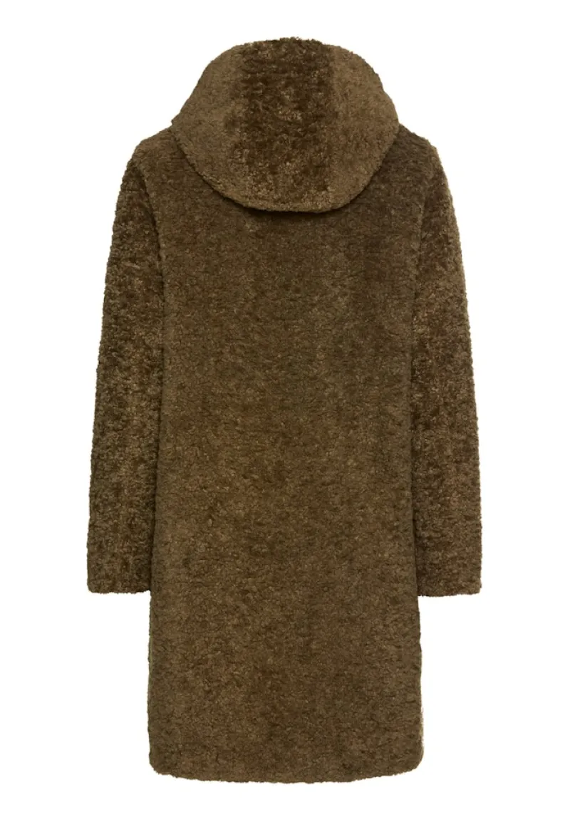 Camel Active Jacken*Teddy Mantel mit Kapuze dark khaki