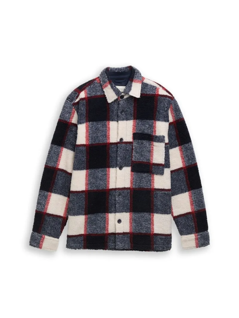Tom Tailor Jacken|Big Boys*Teddy Overshirt mit Karomuster blue big check