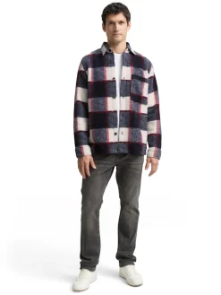 Tom Tailor Jacken|Big Boys*Teddy Overshirt mit Karomuster blue big check