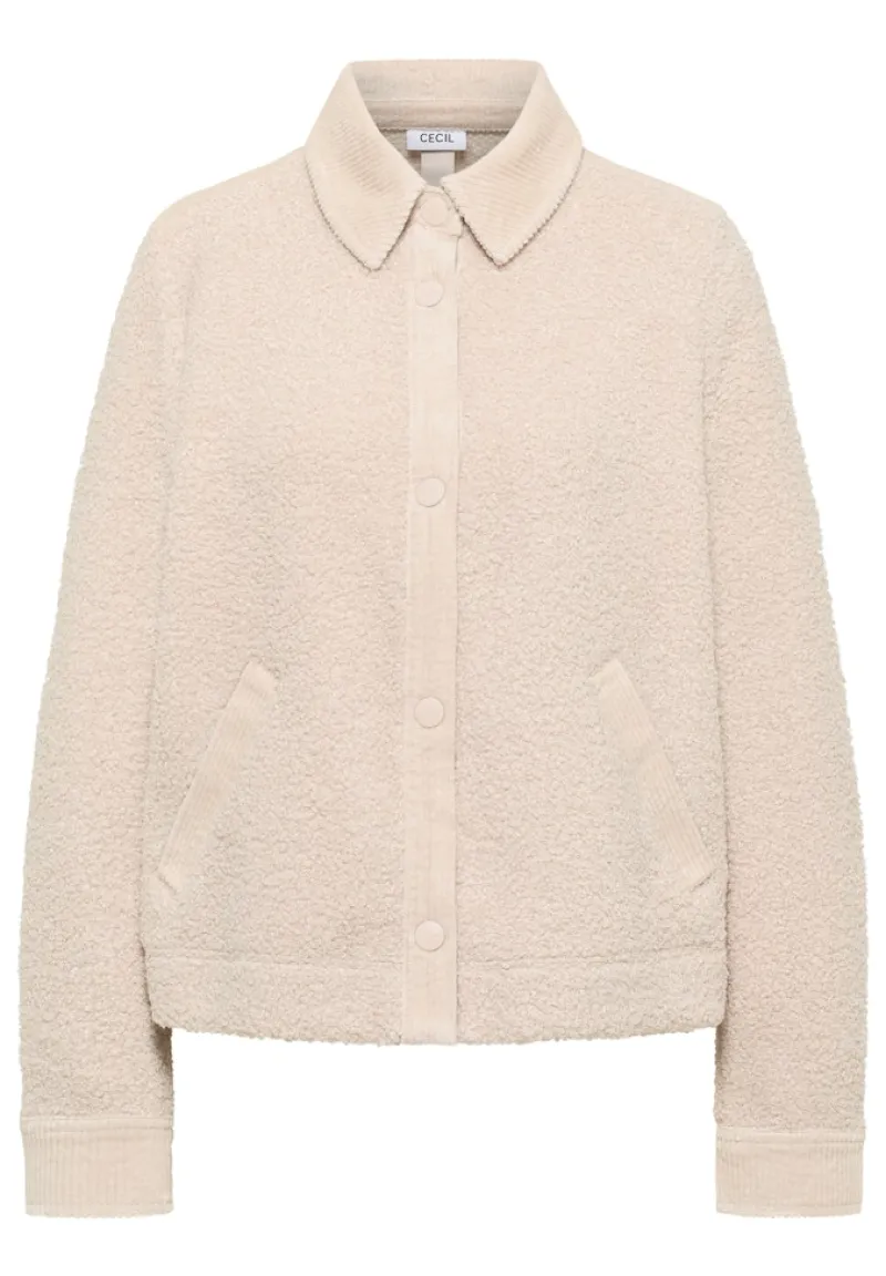 Cecil Jacken*Teddy-Jacke mit Corddetails teddy vanilla white
