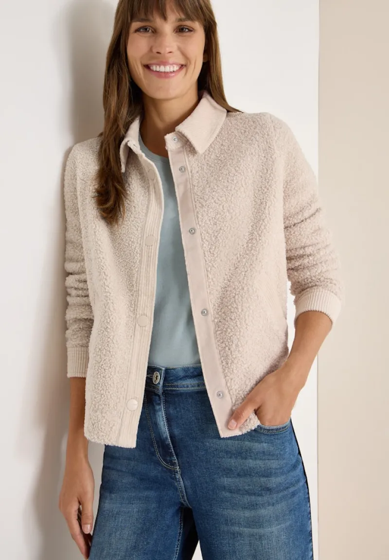 Cecil Jacken*Teddy-Jacke mit Corddetails teddy vanilla white