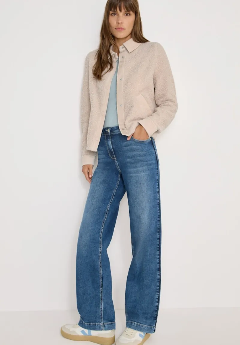 Cecil Jacken*Teddy-Jacke mit Corddetails teddy vanilla white