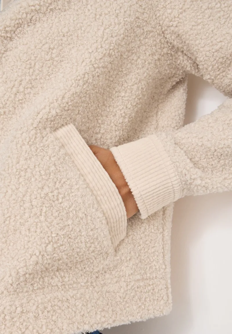 Cecil Jacken*Teddy-Jacke mit Corddetails teddy vanilla white