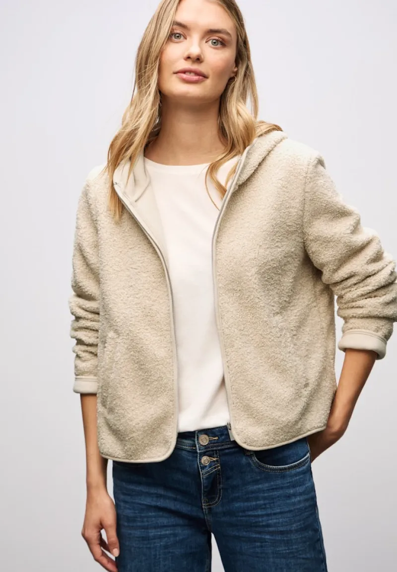 Street One Jacken*Teddy-Jacke mit Kapuze soft fawn beige