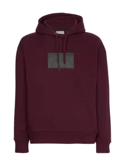 Calvin Klein Pullover & Sweatshirts*TEXTURED LOGO BOX COMFORT HOODIE passion plum