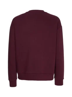 Calvin Klein Pullover & Sweatshirts*TEXTURED LOGO BOX COMFORT CREW passion plum