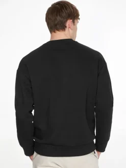 Calvin Klein Pullover & Sweatshirts*TEXTURED LOGO BOX COMFORT CREW ck black