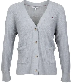 Tommy Hilfiger Pullover & Sweatshirts*TEXTURED RELAXED V-NK CARDIGAN light grey heather