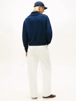 Tommy Hilfiger Pullover & Sweatshirts*TH SCRIPT HALF ZIP TERRY SWTSHRT dark night navy