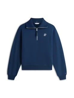 Tommy Hilfiger Pullover & Sweatshirts*TH SCRIPT HALF ZIP TERRY SWTSHRT dark night navy