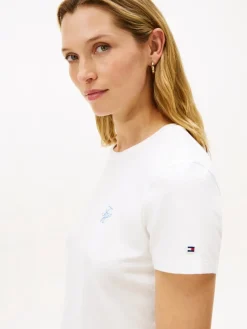 Tommy Hilfiger Shirts*TH SCRIPT REG C-NK SS TEE ecru