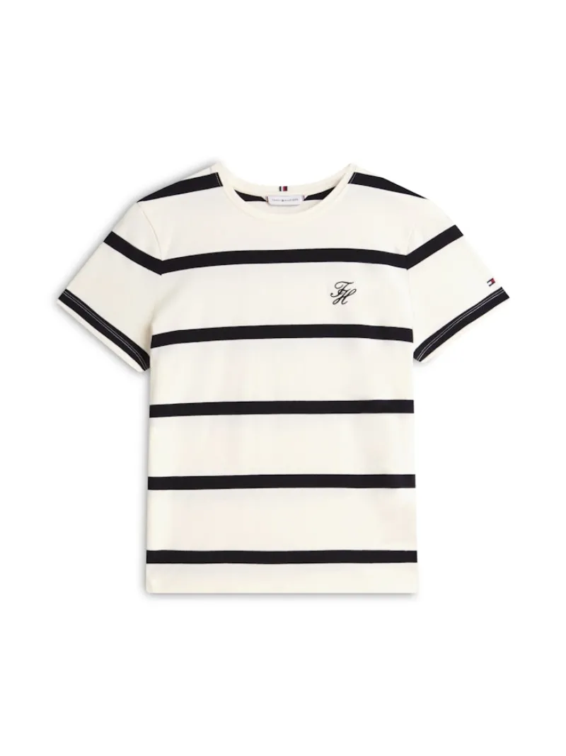 Tommy Hilfiger Shirts*TH SCRIPT REG C-NK SS TEE calico - black stp