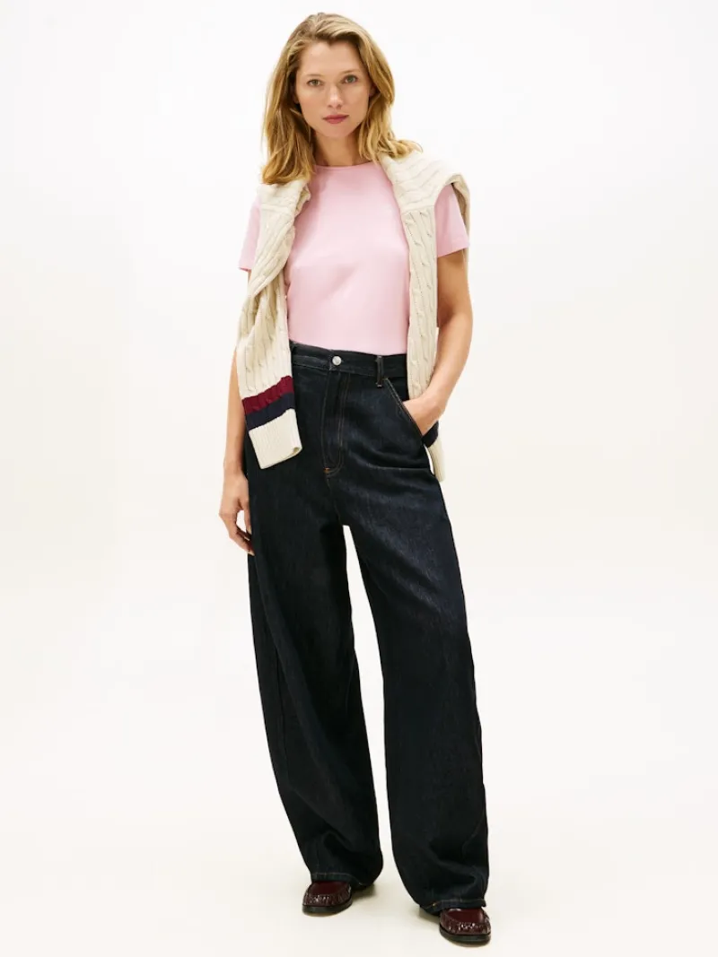 Tommy Hilfiger Shirts*TH SCRIPT REG C-NK SS TEE bonita pink