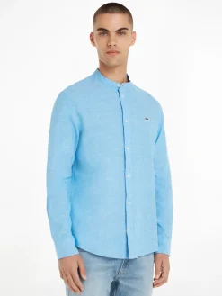 Tommy Jeans Hemden*TJM CLSC MAO LINEN BLEND SHIRT Blau