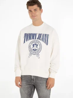 Tommy Jeans Pullover & Sweatshirts*TJM COMFORT VARSITY CREW ancient white