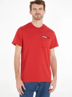 Tommy Jeans Shirts*TJM ESSENTIAL FLAG POCKET deep crimson htr