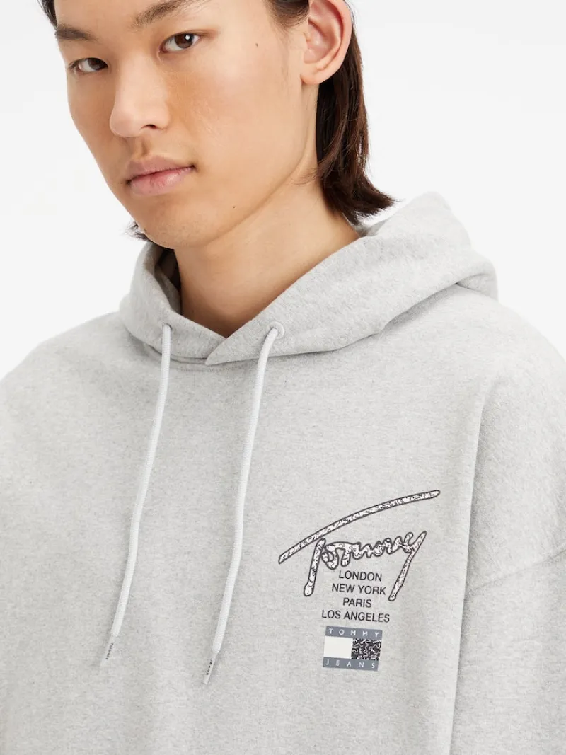 Tommy Jeans Pullover & Sweatshirts*TJM OVZ AOP BACK HOODIE silver grey htr