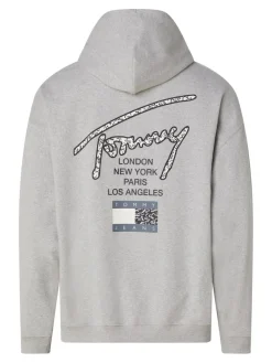 Tommy Jeans Pullover & Sweatshirts*TJM OVZ AOP BACK HOODIE silver grey htr