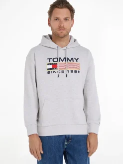 Tommy Jeans Pullover & Sweatshirts*TJM REG ATHLETIC LOGO HOODIE silver grey htr