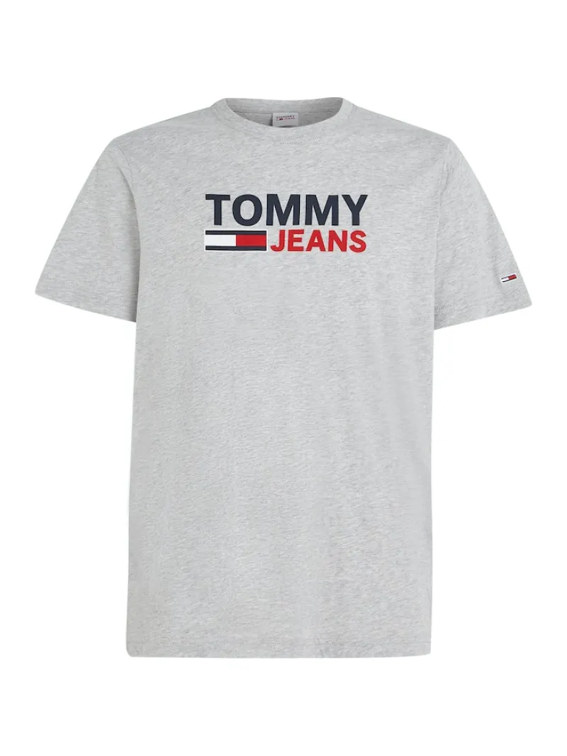 Tommy Jeans Shirts*TJM REG CORP LOGO TEE lt grey htr