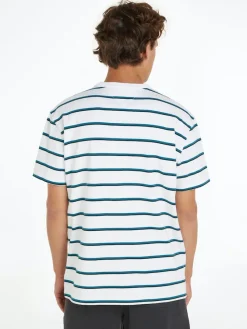 Tommy Jeans Shirts|Big Boys*TJM REG EASY STRIPE TEE white