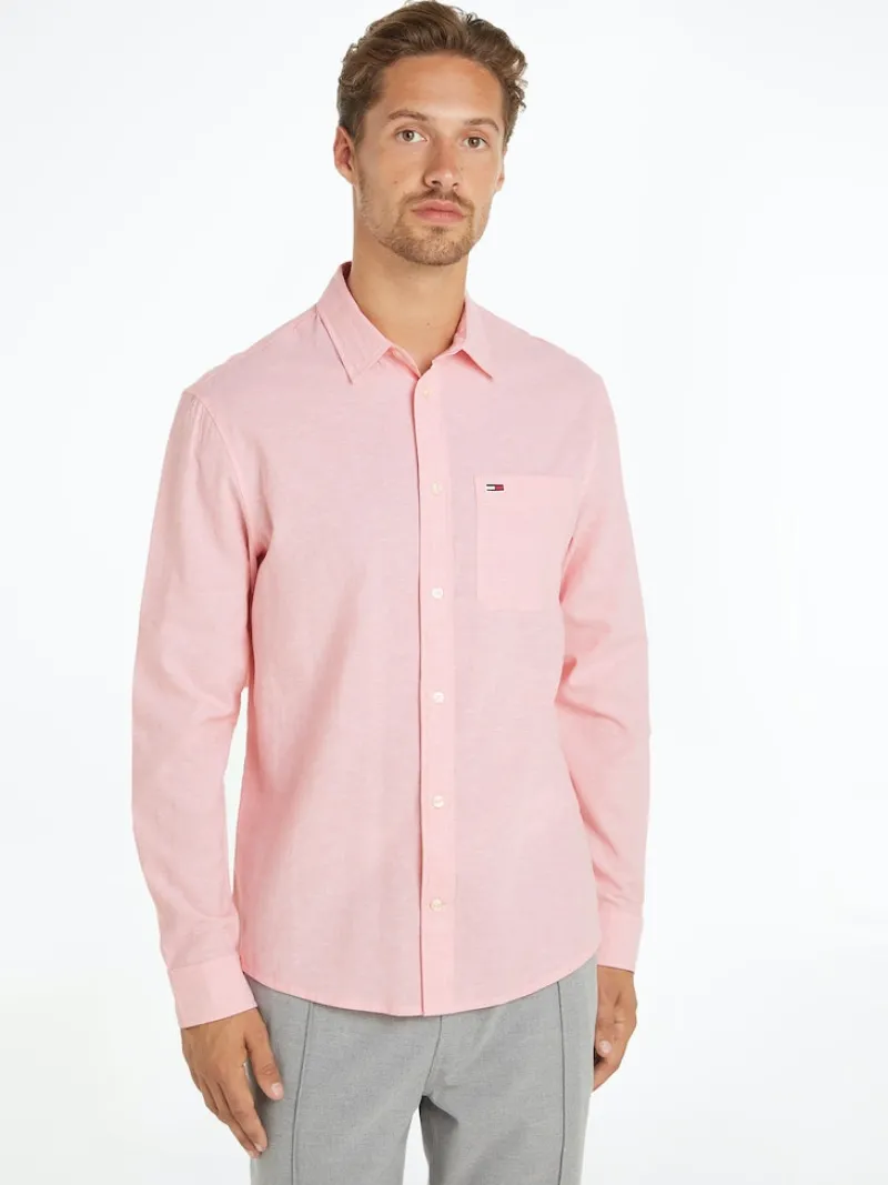 Tommy Jeans Hemden|Big Boys*TJM REG LINEN BLEND SHIRT Tickled Pink