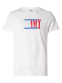 Tommy Jeans Shirts*TJM REG RWB CENTERED LOGO TEE white