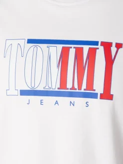 Tommy Jeans Shirts*TJM REG RWB CENTERED LOGO TEE white