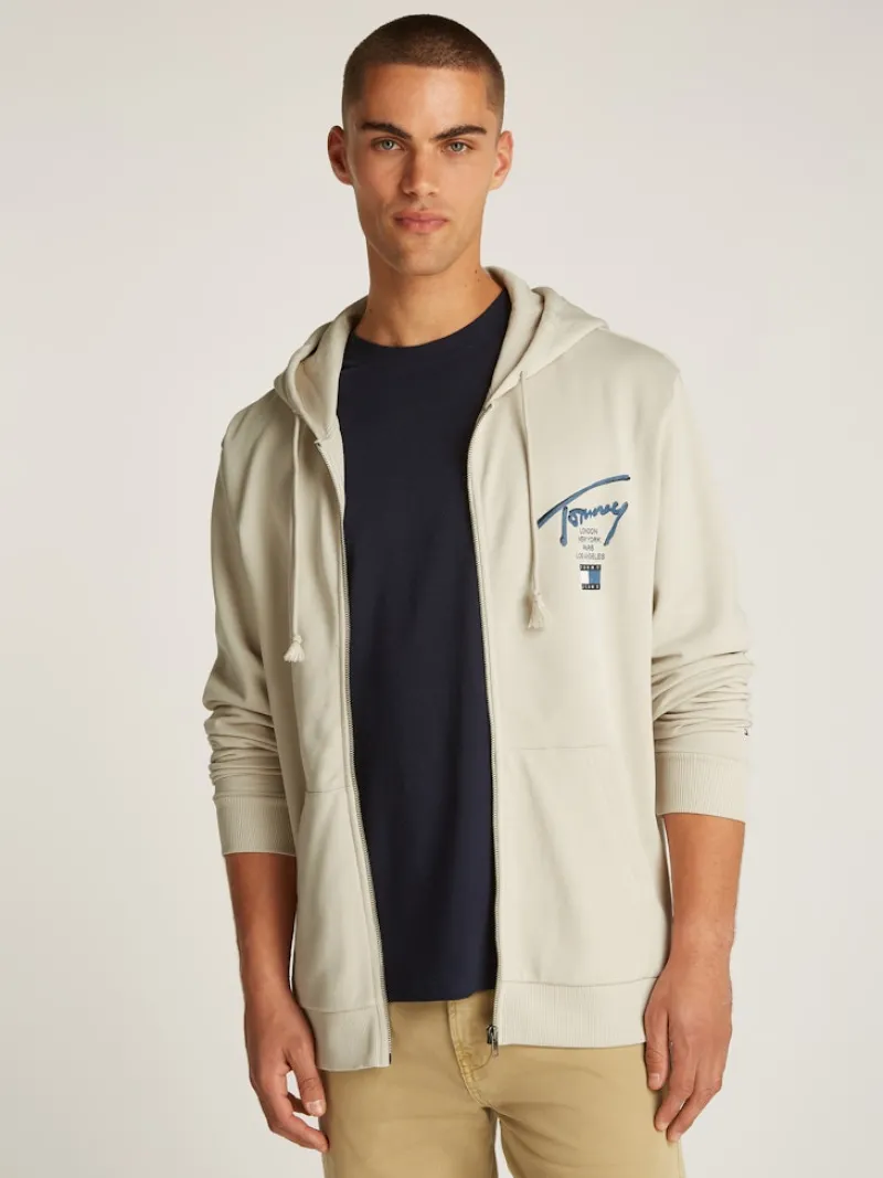 Tommy Jeans Pullover & Sweatshirts|Big Boys*TJM REG SIG TWIST ZIPTHRU EXT newsprint