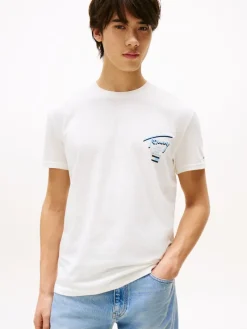 Tommy Jeans Shirts|Big Boys*TJM REG SIGNATURE CITY TEE ecru