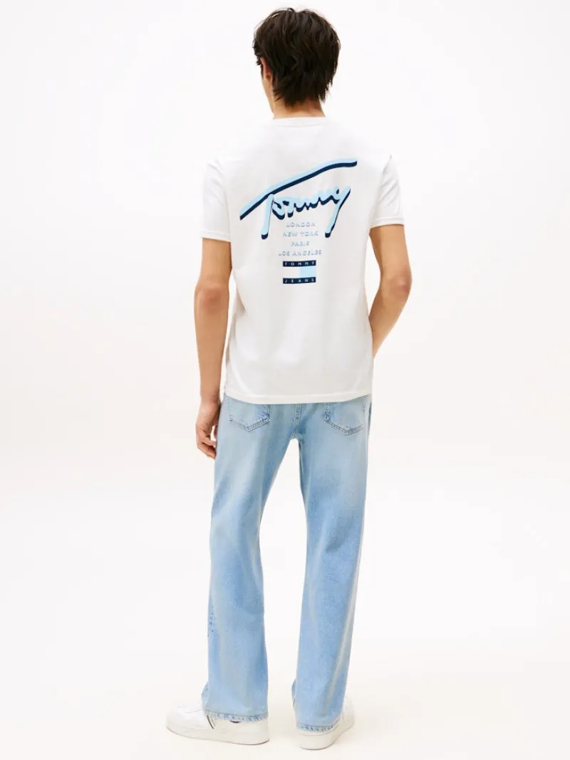 Tommy Jeans Shirts|Big Boys*TJM REG SIGNATURE CITY TEE ecru