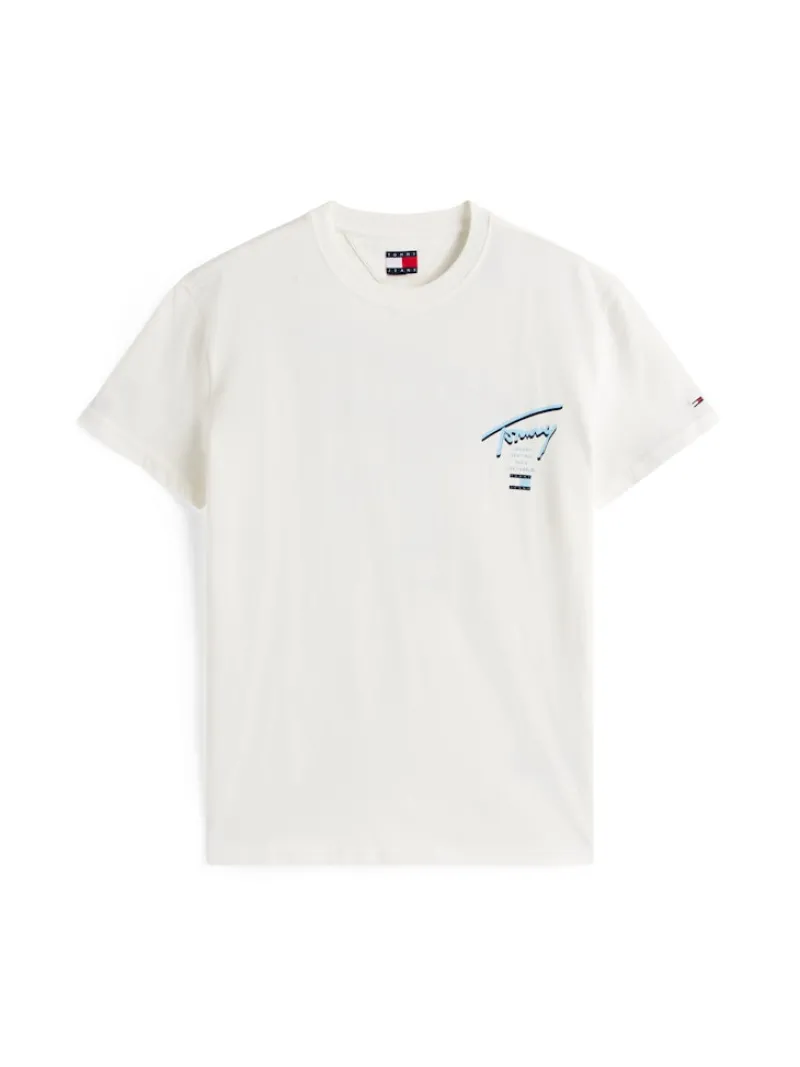 Tommy Jeans Shirts|Big Boys*TJM REG SIGNATURE CITY TEE ecru