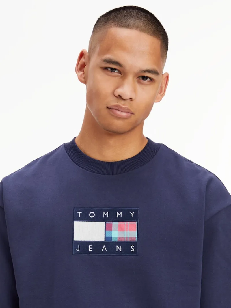 Tommy Jeans Pullover & Sweatshirts*TJM REG TARTAN FLAG CREW twilight navy