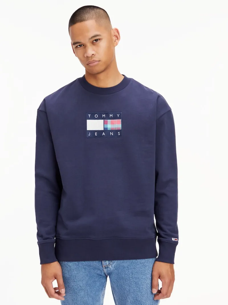 Tommy Jeans Pullover & Sweatshirts*TJM REG TARTAN FLAG CREW twilight navy