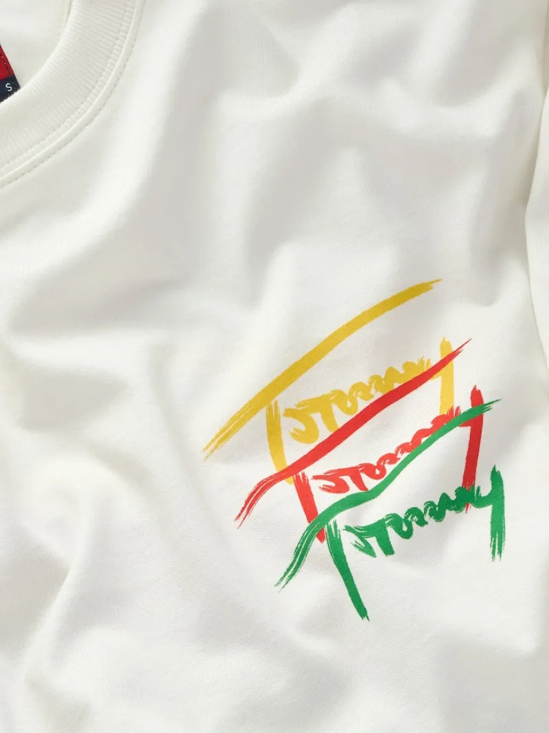 Tommy Jeans Shirts|Big Boys*TJM REG TWISTED SIGNTR TEE EXT ecru