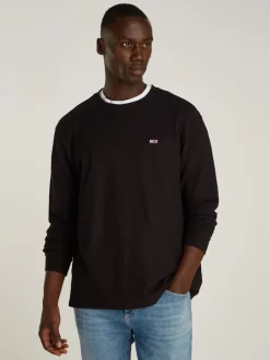 Tommy Jeans Shirts*TJM REG WAFFLE L/S TEE Black