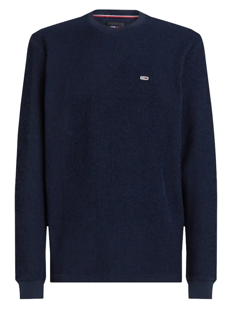 Tommy Jeans Shirts*TJM REG WAFFLE L/S TEE dark night navy