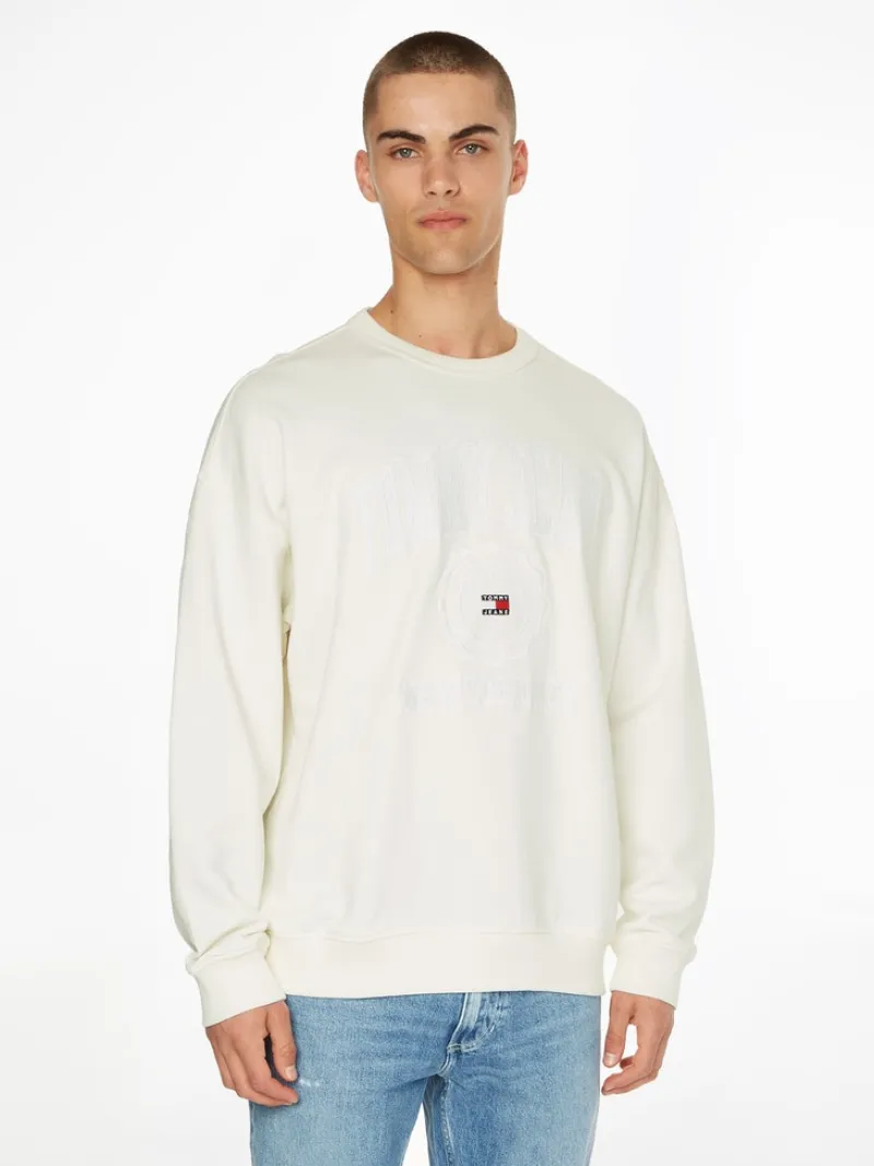 Tommy Jeans Shirts*TJM REVERSE SLUB CREW ancient white