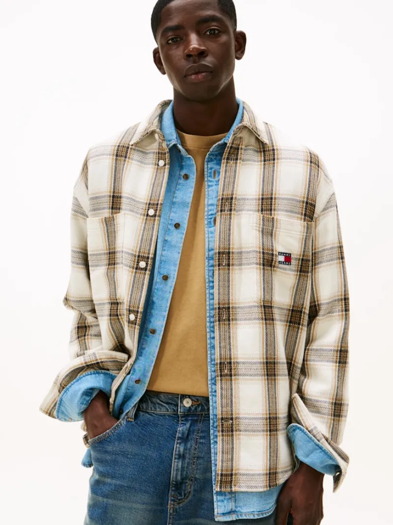 Tommy Jeans Hemden|Big Boys*TJM RLX CHECK BRUSHED OS EXT ancient white-check