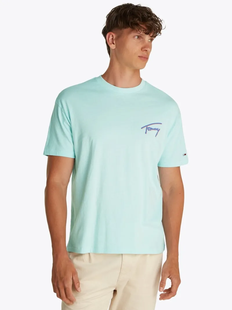 Tommy Jeans Shirts|Big Boys*TJM RLX FADED GRAPHIC TEE EXT spring mint