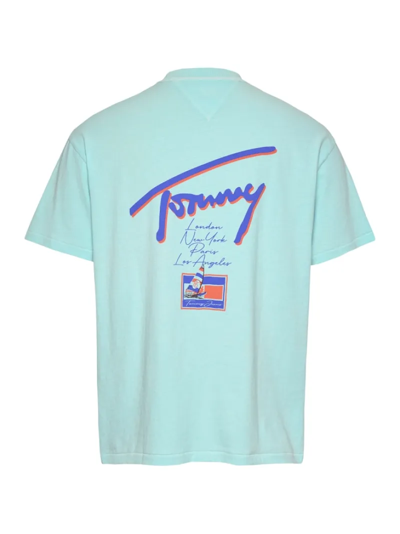 Tommy Jeans Shirts|Big Boys*TJM RLX FADED GRAPHIC TEE EXT spring mint
