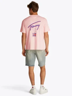 Tommy Jeans Shirts|Big Boys*TJM RLX FADED GRAPHIC TEE EXT precious pink