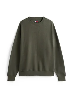 Tommy Jeans Pullover & Sweatshirts|Big Boys*TJM RLX WAFFLE SCRIPT CREW pewter green