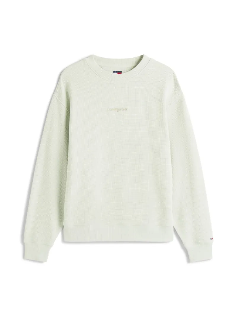 Tommy Jeans Pullover & Sweatshirts|Big Boys*TJM RLX WAFFLE SCRIPT CREW misty sage