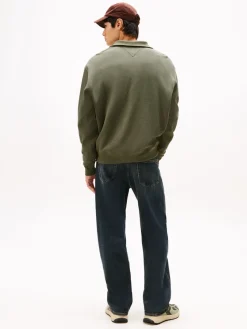 Tommy Jeans Pullover & Sweatshirts*TJM RLX WAFFLE SCRIPT QRTR ZIP pewter green