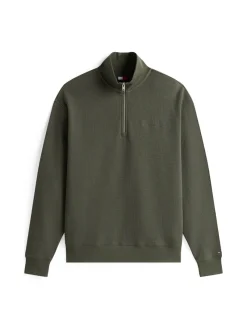 Tommy Jeans Pullover & Sweatshirts*TJM RLX WAFFLE SCRIPT QRTR ZIP pewter green