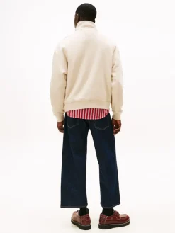 Tommy Jeans Pullover & Sweatshirts*TJM 90S SCRIPT RIB FLEECE QZ gulf sand
